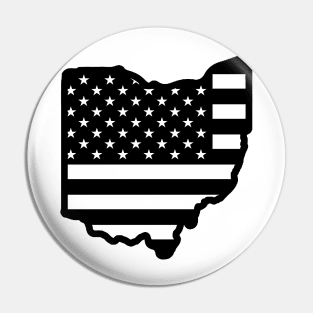 Black and White Ohio Flag Pin