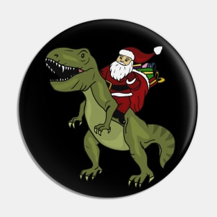 Dinosaur Christmas Gift Xmas T Rex Santa Funny Pin