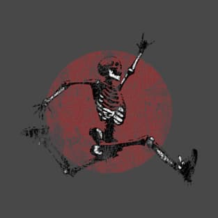 Grunge Jumping Skeleton 'Not Dead Yet' T-Shirt