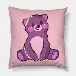 Cozy Cabin: Pixel Art Bear Illustration for Fashionable Clothing Pillow