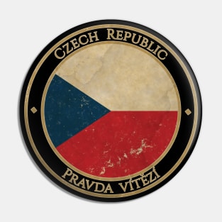 Vintage Czechia Czech Republic Europe European EU Flag Pin