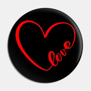 RED Love Heart Shape Pin