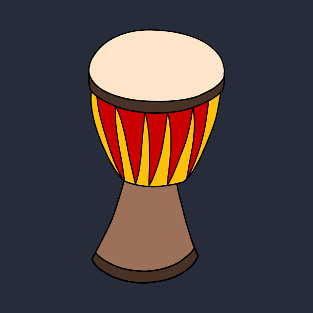 Red and Yellow Djembe by saradaboru