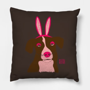 Selfish Bunnydog Pillow