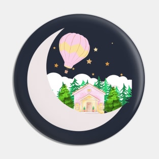 Moon cabin woods house - Fantasy Pin