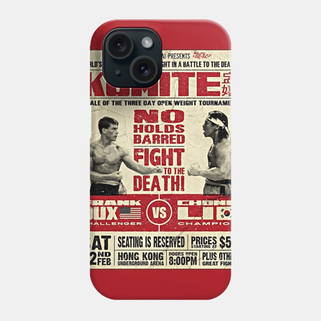 Bloodsport Poster Kumite Frank Dux vs Chong Li Phone Case by Alema Art