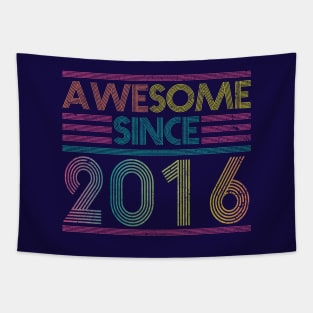 Awesome Since 2016 // Funny & Colorful 2016 Birthday Tapestry