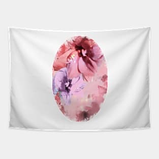 Red Flower Fantasia 2 (Pink) Tapestry