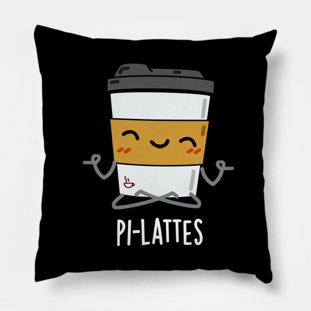 Pi-lattes Funny Latte Pilates Pun Pillow by punnybone