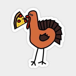 Thanksgiving Turkey Eating Pizza Magnet