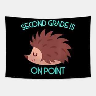 Second Grade Teacher 2nd Hedgehog Elementary Funny First Day Tapestry