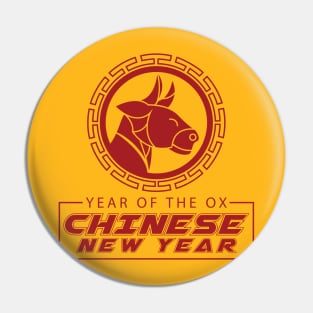 Year of The Ox Head Mascot Pin