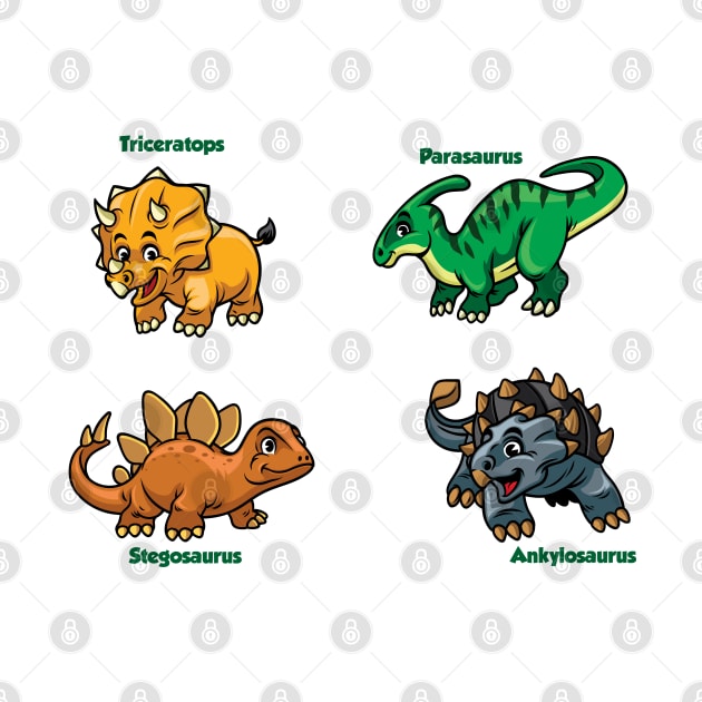 Cute Prehistoric Dinosaurs by PosterpartyCo