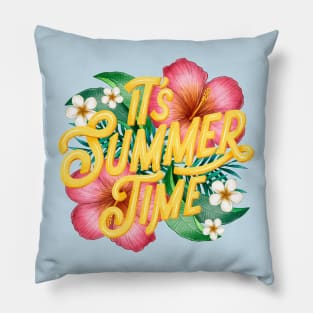 It s Summer Time hand Drawn Pillow