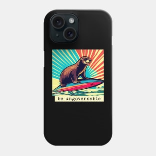 be ungovernable surfing otter 841 [white background] Phone Case