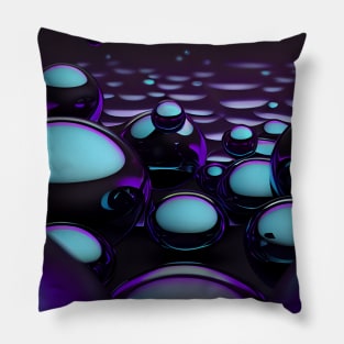 Purple and Aqua Bubbles Pillow