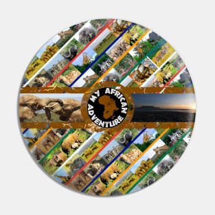 My African Adventure Wildlife Collage Pin