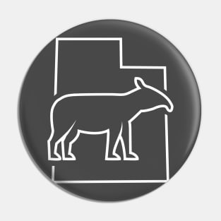 Utah Horse - tapir (white outline) Pin