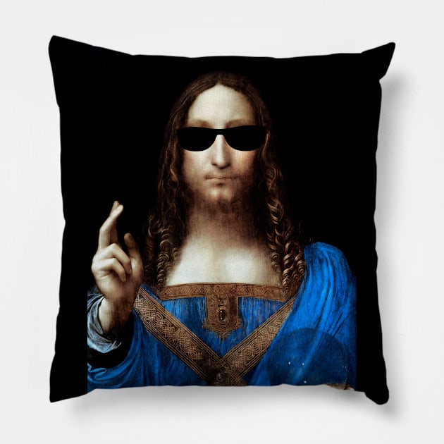 Cool Salvator Mundi Pillow by SandraKC