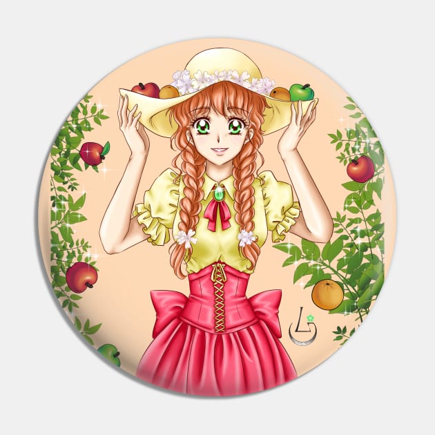 Fruity Girl Pin by AudreyWagnerArt