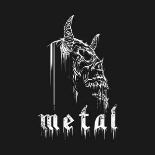 Metal Skull, Music, Death, Devil Horns T-Shirt