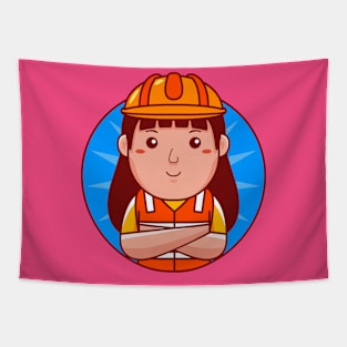 Builder Woman Tapestry