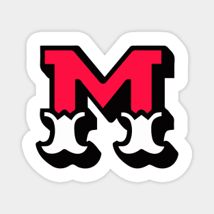Monogram M - Alphabet Scrapbooking Red/White Circus Style Magnet