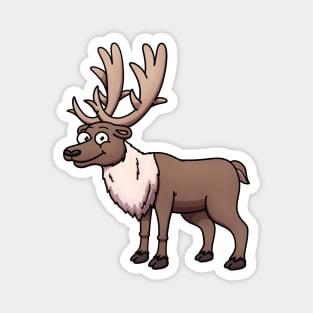 Cute Arctic Reindeer Or Elk Magnet