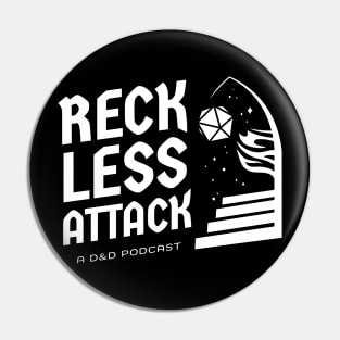 Reckless Attack Podcast Main Logo White Pin