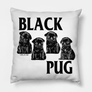 Black Pug Pillow