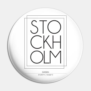 Stockholm city minimal typography 2 Pin