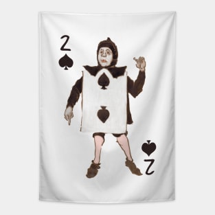 Vintage Character of Playing Cards  Two of Spades Tapestry