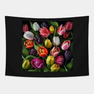 Colorful Tulips Tapestry