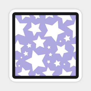 White star print on lilac Magnet