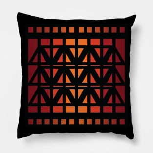 “Dimensional Levels” - V.5 Red/Orange - (Geometric Art) (Dimensions) - Doc Labs Pillow