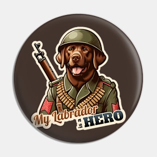 Labrador Retriever soldier Pin