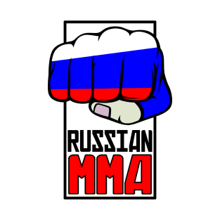 Russian MMA. Russian Fighter Wear, Russia Flag T-Shirt