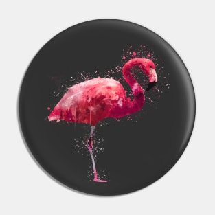 Dramabite Watercolor flamingo artistic painting pink Pin