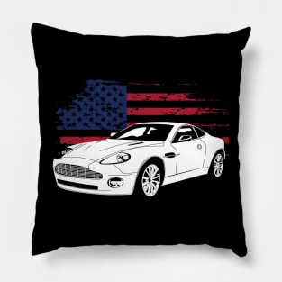 Aston Martin Vanquish Cars Form American Flag Pillow