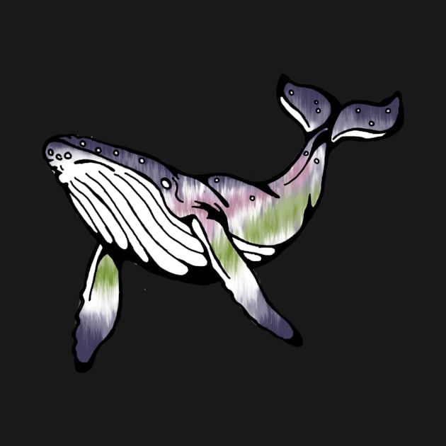 Northern Lights Whale (digital) by inkdust