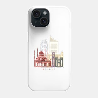 Beirut skyline poster Phone Case