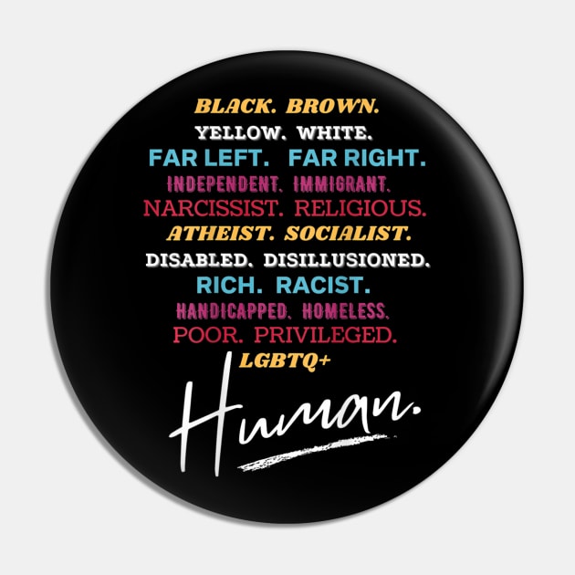 Human Diversity Awareness Graphic Type Pin by hony.white