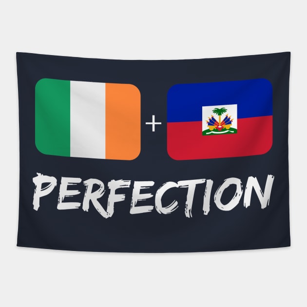 Irish Plus Haitian Perfection DNA Mix Flag Heritage Gift Tapestry by Just Rep It!!