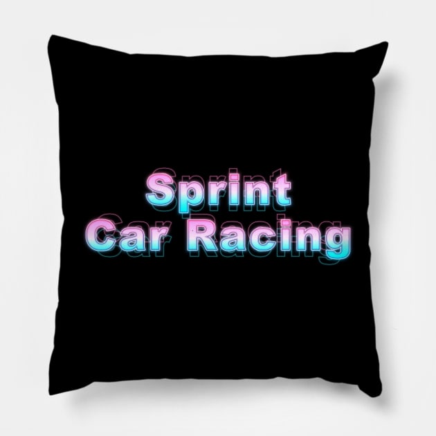 Sprint Car Racing Pillow by Sanzida Design