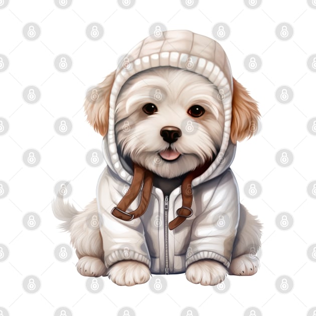 Winter Coton De Tulear Dog by Chromatic Fusion Studio