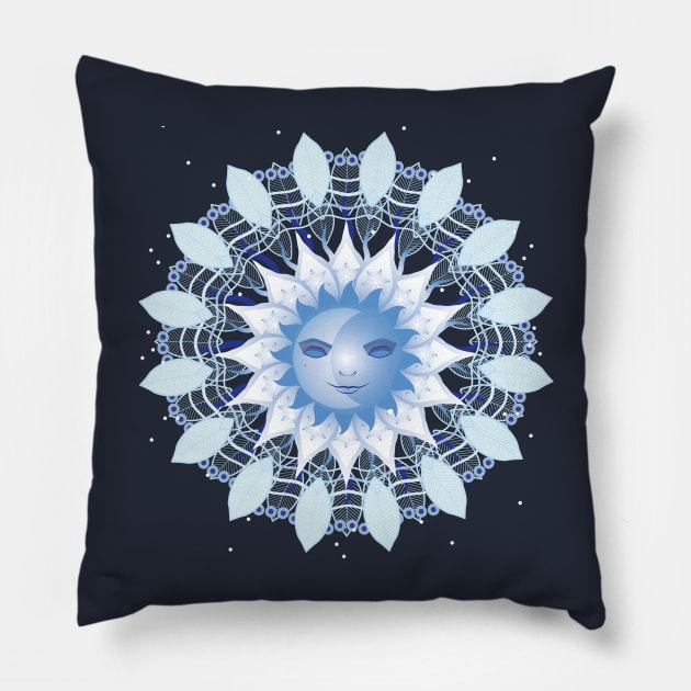 Winter Solstice Mandala Pillow by emma17