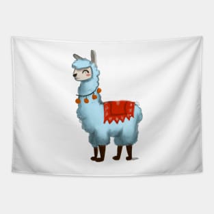 Cute Llama Drawing Tapestry