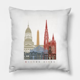 Buenos aires skyline poster Pillow