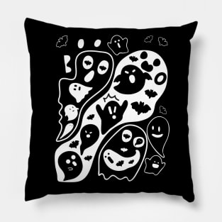 Halloween boo ghost doodle Pillow