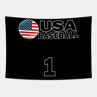 USA Baseball Number 1 T-shirt Design Tapestry